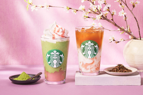 【スタバ2025春】「抹茶と桜わらびもち フラペチーノ®」と「ほうじ茶&クラシックティーラテ 桜わらびもち入り」2月28日（金）に発売