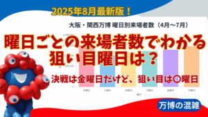 【大阪・関西万博】8月最新版！穴場な空いてる曜日はいつ？曜日ごとの混雑状況を分析してみてわかった本当の狙い目曜日！と注意点