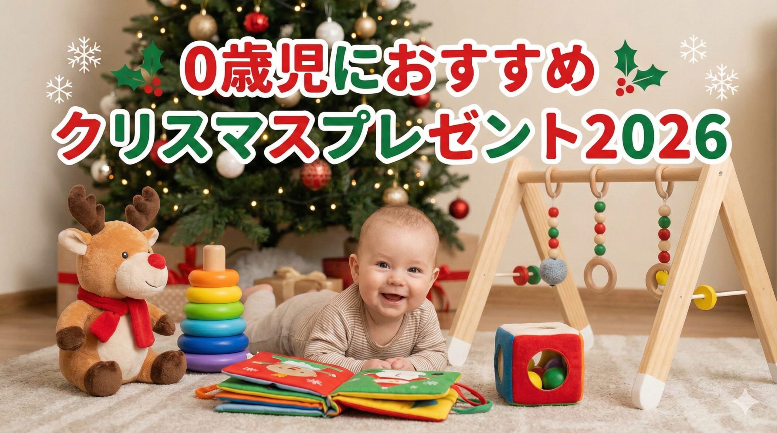0歳児のクリスマスプレゼント完全ガイド2026│男子、女子別おすすめと予算別におすすめプレゼントをご紹介!これだけは気を付けてプレゼントNG集も!