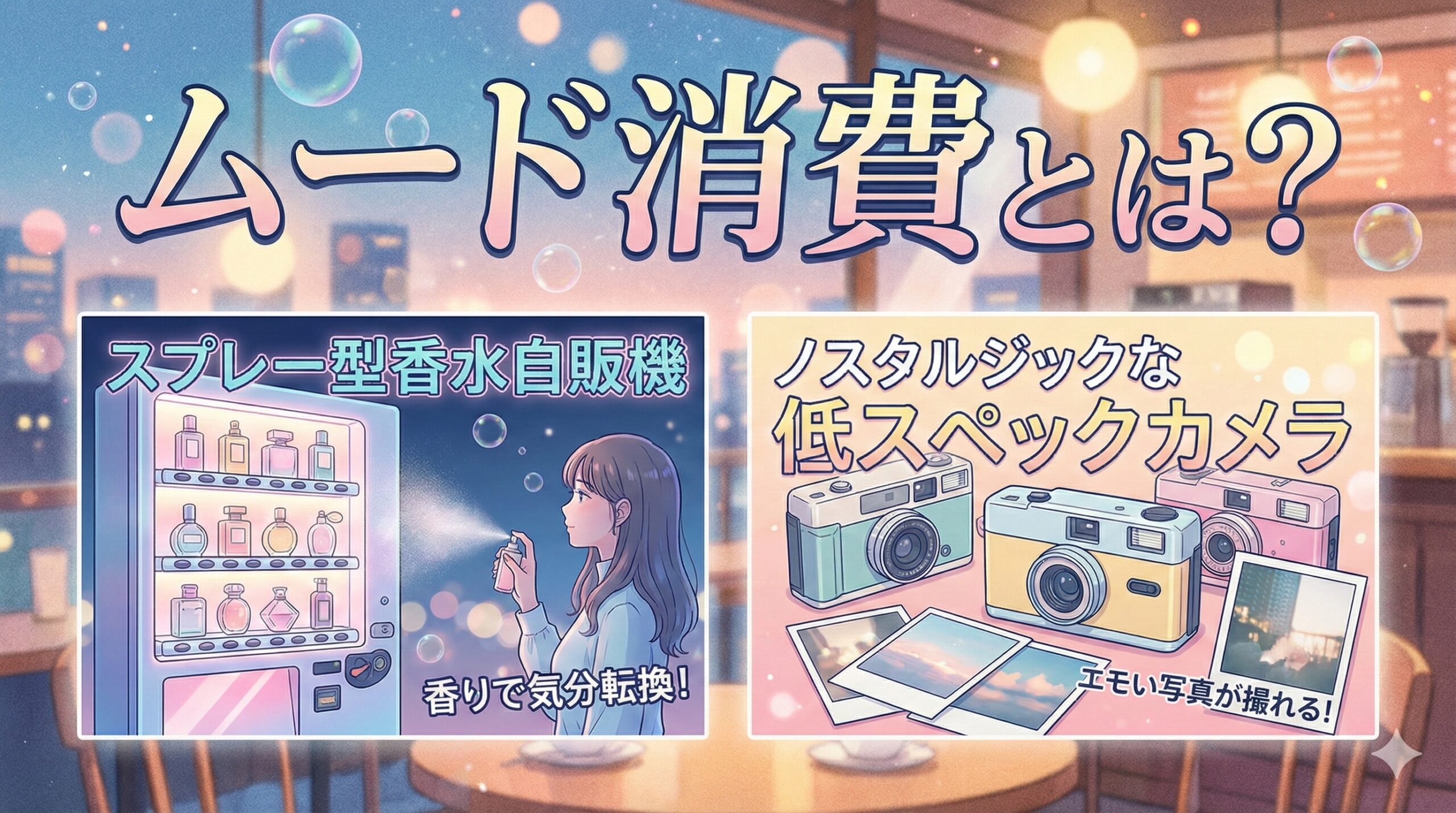 「ムード消費」とは？気分を高める2026年の新トレンド│スプレー型香水自販機や低スペックカメラ、ザ・ブレスコなど具体例3選と世の中の反響