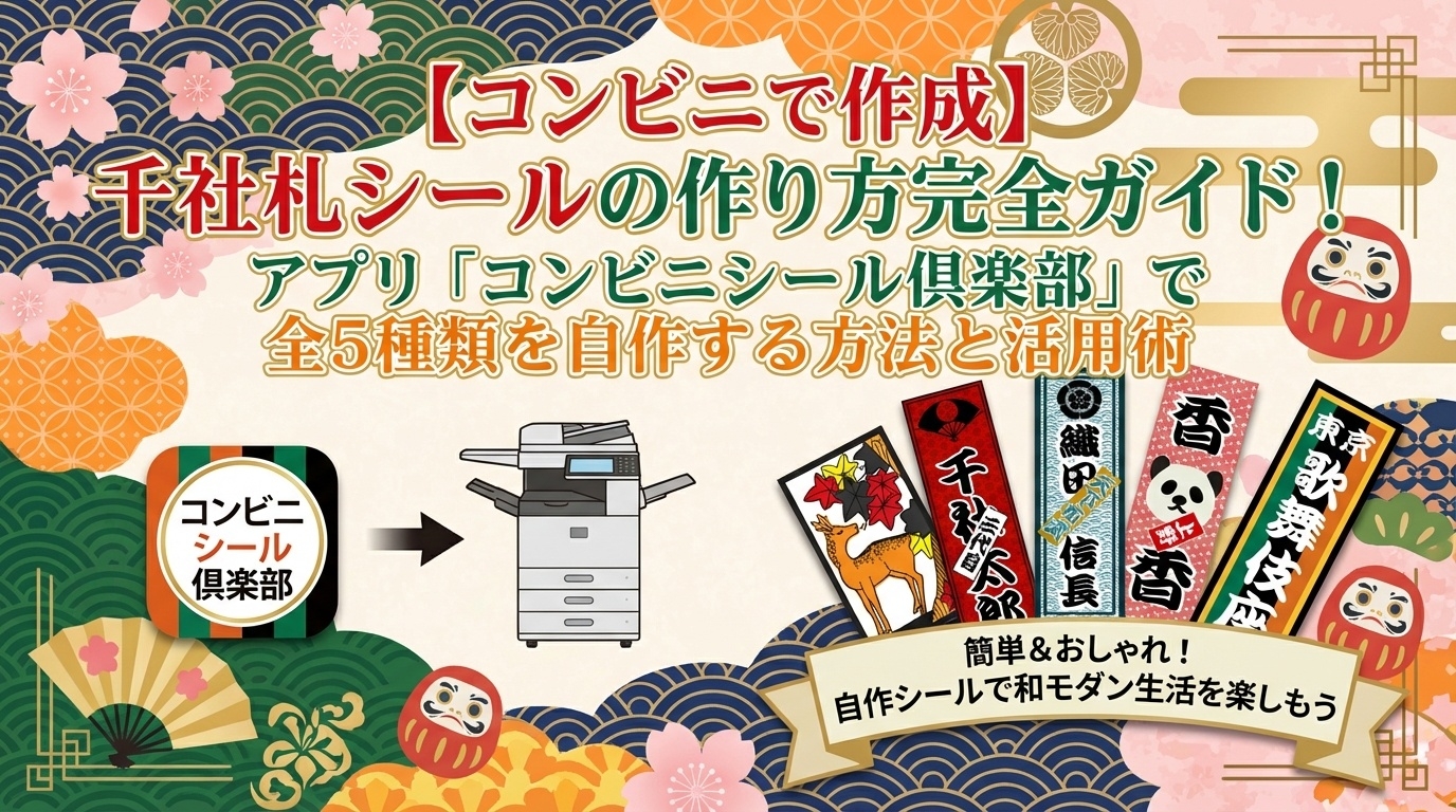 【コンビニで作成】千社札シールの作り方完全ガイド!アプリ「コンビニシール倶楽部」で全5種類を自作する方法と活用術