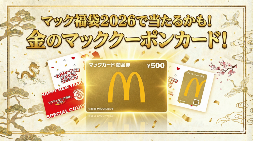 【マック福袋2026】Francfrancコラボの中身ネタバレ！クーポン券の注意点と「金のマックカード」当選確率まとめ