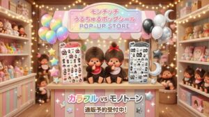 【ボンボンドロップシール風】モンチッチうるちゅるポップシールはどこで売ってる？モノトーンとカラフルの違いや通販予約を解説