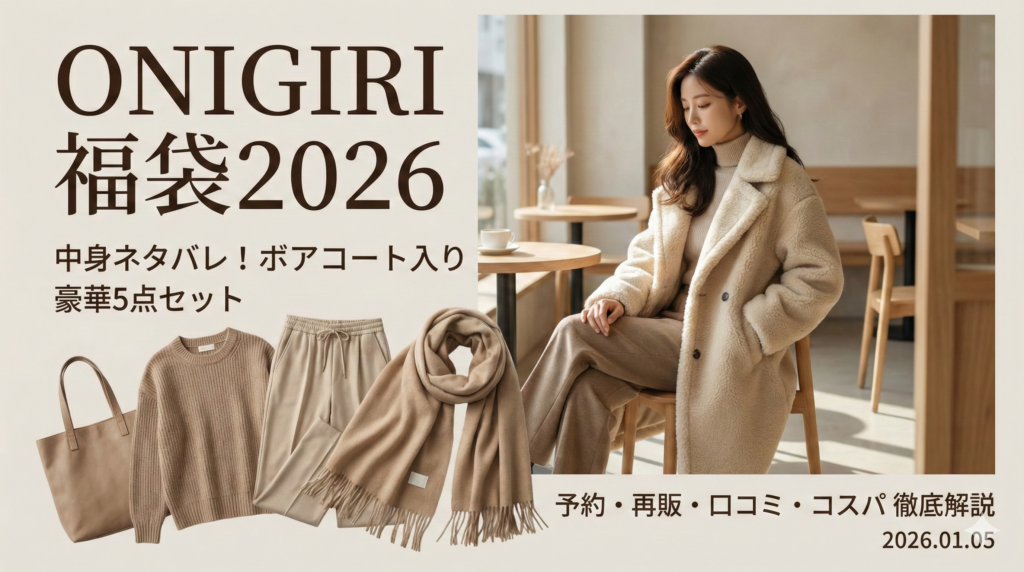 【ONIGIRI福袋2026】中身ネタバレ！ボアコート入り豪華5点セットは予約いつ？再販や口コミ、コスパも徹底解説