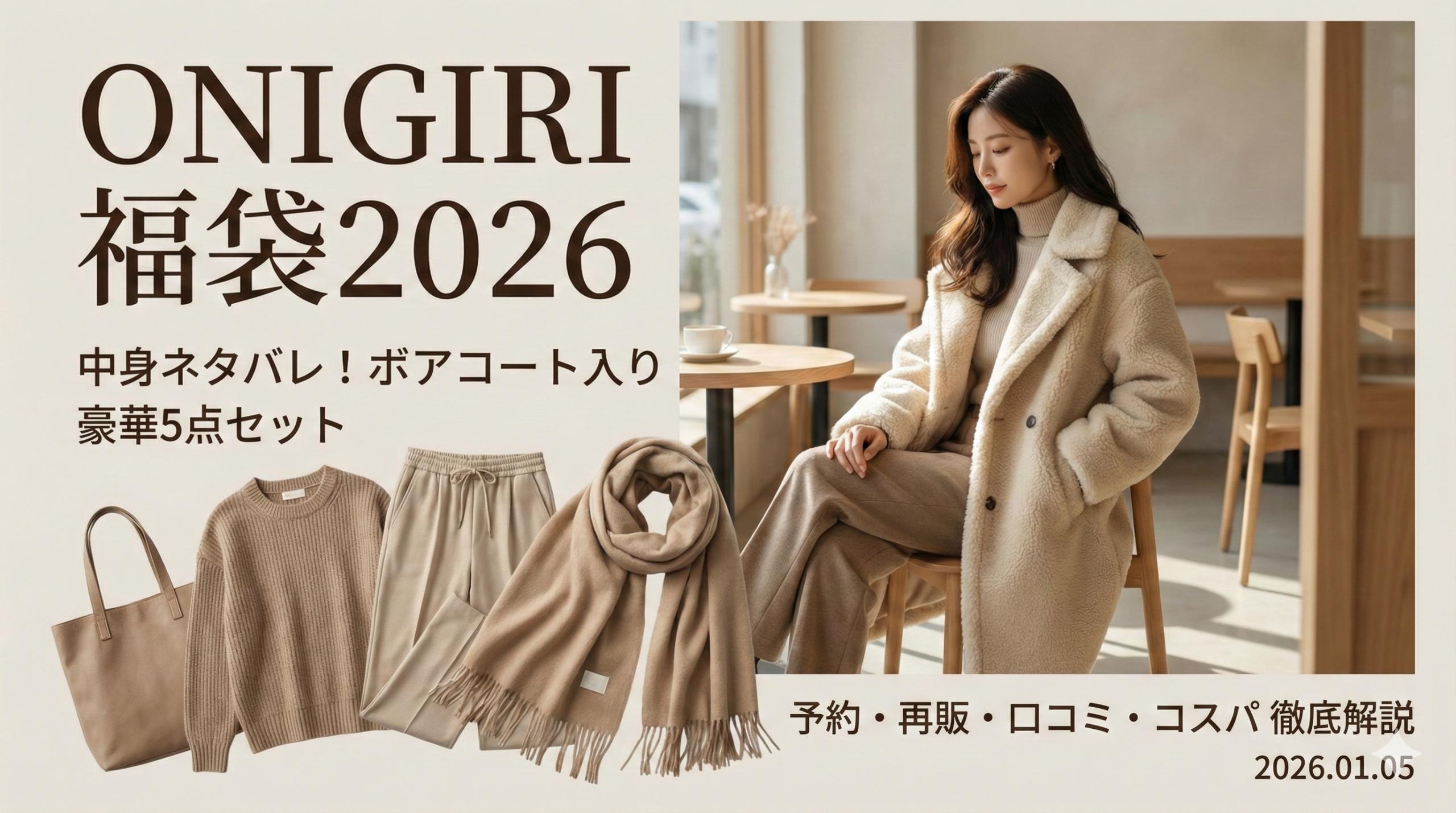 【ONIGIRI福袋2026】中身ネタバレ！ボアコート入り豪華5点セットは予約いつ？再販や口コミ、コスパも徹底解説