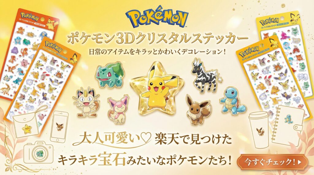 【楽天市場】ポケモン版ボンボンドロップ風シールが登場！全4種登場ポケモンの中身や購入方法、ぷっくり可愛い3Dクリスタルステッカーを徹底紹介