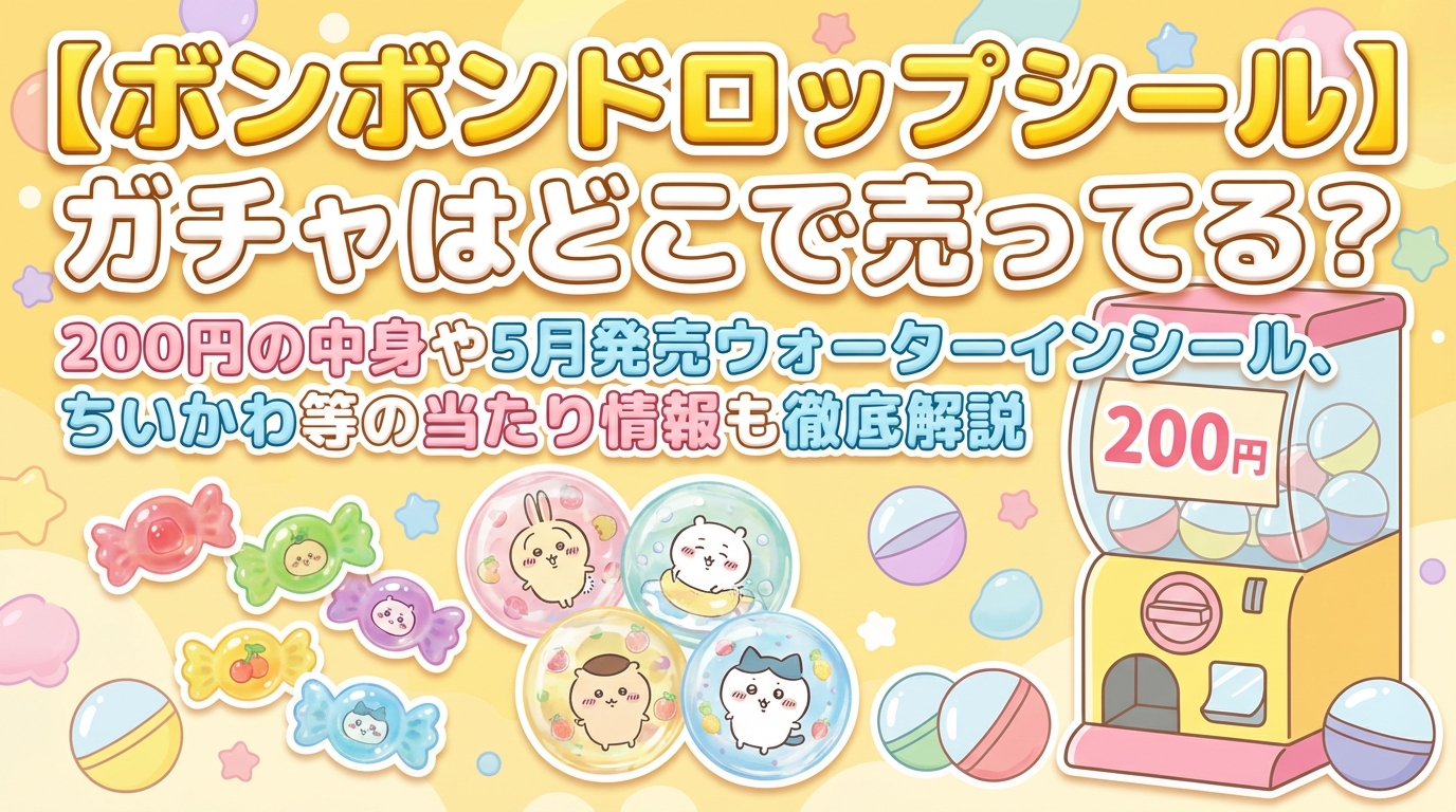 【ボンボンドロップシール】ガチャはどこで売ってる？200円の中身や5月発売ウォーターインシール、ちいかわ等の当たり情報も徹底解説