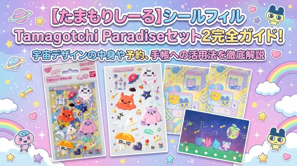 【たまもりしーる】シールフィルTamagotchi Paradiseセット2完全ガイド！宇宙デザインの中身や予約、手帳への活用法を徹底解説