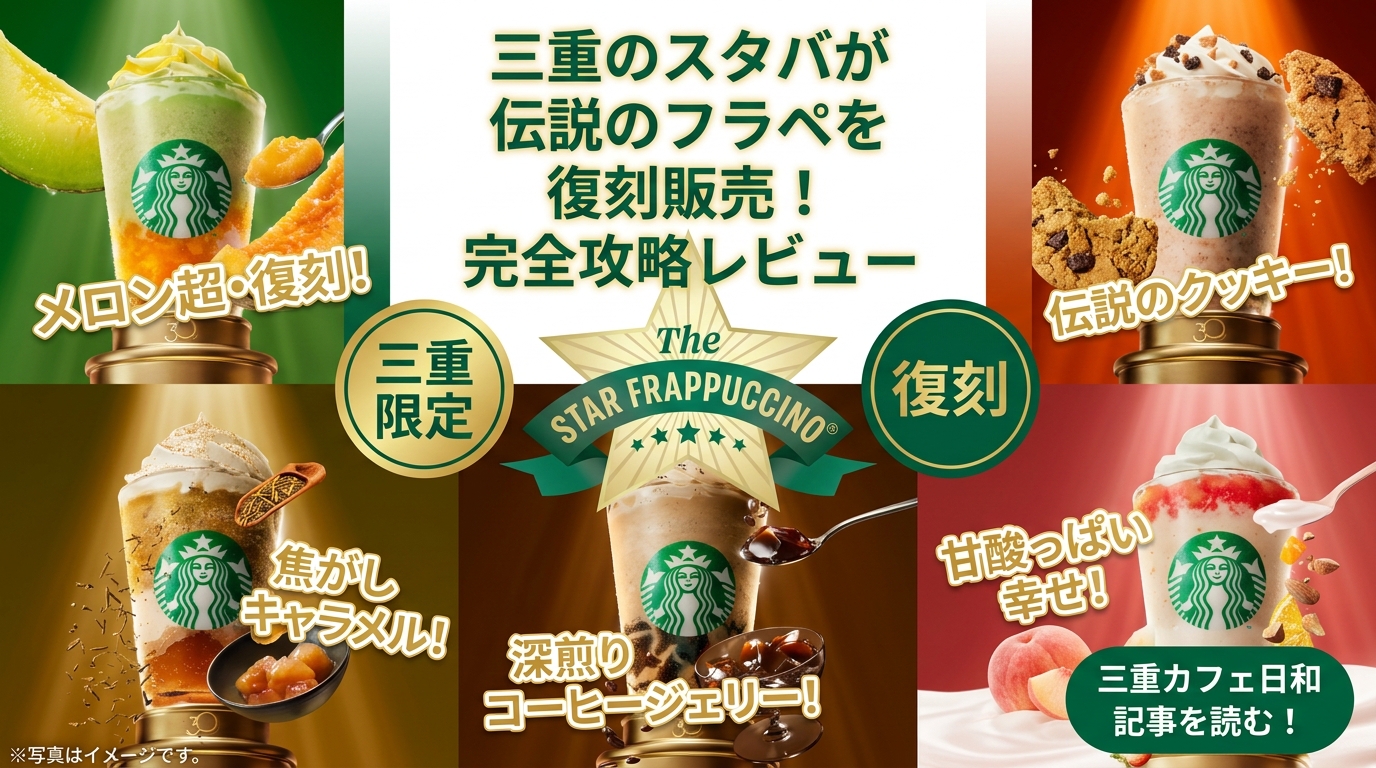 【三重県】スタバ全28店舗の復活フラペチーノ販売リスト!伊勢や四日市などお店完全ガイド(スターバックス)